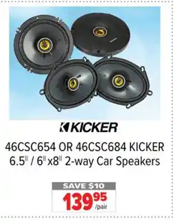 2001 Audio Video 46CSC654 OR 46CSC684 KICKER 6.5 / 6 x 8 2-way Car Speakers offer