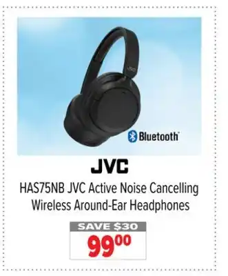 2001 Audio Video HAS75NB JVC Active Noise Cancelling Wireless Around-Ear Headphones offer