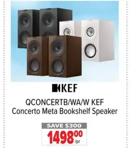 2001 Audio Video QCONCERTB/WA/W KEF Concerto Meta Bookshelf Speaker offer