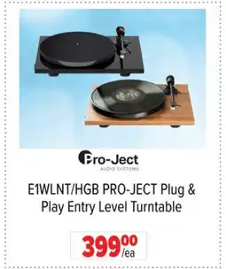 2001 Audio Video E1WLNT/HGB PRO-JECT Plug & Play Entry Level Turntable offer