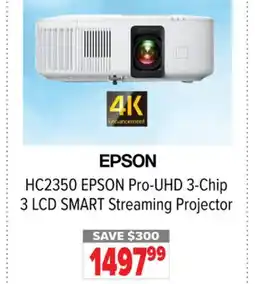 2001 Audio Video HC2350 EPSON Pro-UHD 3-Chip 3 LCD SMART Streaming Projector offer