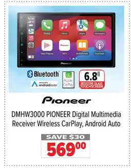 2001 Audio Video DMHW3000 PIONEER Digital Multimedia Receiver Wireless CarPlay, Android Auto offer