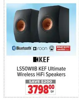 2001 Audio Video LS50WIIB KEF Ultimate Wireless HiFi Speakers offer