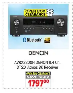 2001 Audio Video AVRX3800H DENON 9.4 Ch. DTS:X Atmos 8K Receiver offer