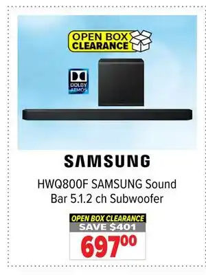 2001 Audio Video HWQ800F SAMSUNG Sound Bar 5.1. 2 ch Subwoofer offer