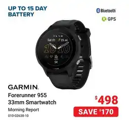 Visions Electronics GARMIN Forerunner 955 33mm Smartwatch Morning Report offer