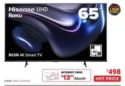 Visions Electronics Hisense R63N 4K Smart TV 65 offer