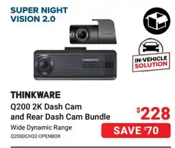 Visions Electronics Thinkware Q200 2K Front & Rear Dash Cam Bundle offer