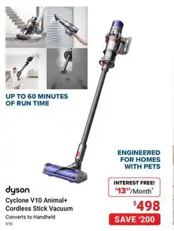 Visions Electronics Dyson Cyclone V10 Animal+ Cordless Stick Vacuum offer