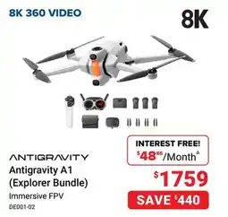 Visions Electronics Antigravity A1 (Explorer Bundle) 8K 360 offer
