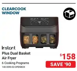 Visions Electronics Instant Plus Dual Basket Air Fryer 6 Cooking Programs offer