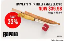 Cabela's RAPALA FISH 'N FILLET KNIVES CLASSIC offer
