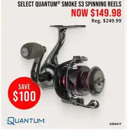 Cabela's SELECT QUANTUM SMOKE S3 SPINNING REELS offer