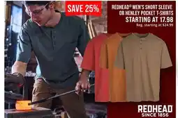 Cabela's REDHEAD MEN'S SHORT SLEEVE OR HENLEY POCKET T-SHIRTS offer