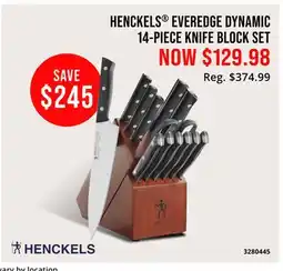 Cabela's HENCKELS EVEREDGE DYNAMIC 14-PIECE KNIFE BLOCK SET offer