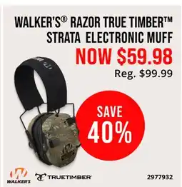 Cabela's WALKER'S RAZOR TRUE TIMBER STRATA ELECTRONIC MUFF offer
