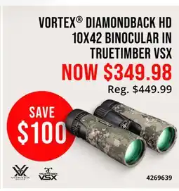 Cabela's VORTEX DIAMONDBACK HD 10X42 BINOCULAR IN TRUETIMBER VSX offer