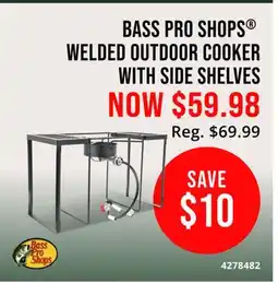 Cabela's BASS PRO SHOPS WELDED OUTDOOR COOKER WITH SIDE SHELVES offer