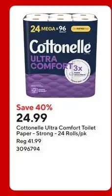 Staples Cottonelle Ultra Comfort Toilet Paper - Strong - 24 Rolls/pk offer