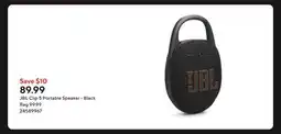 Staples JBL Clip 5 Portable Speaker - Black offer