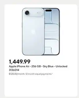 Staples Apple iPhone Air - 256 GB - Sky Blue - Unlocked offer