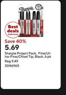 Staples Sharpie Project Pack, Fine/Ultra-Fine/Chisel Tip, Black offer