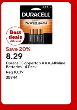 Staples Duracell Coppertop AAA Alkaline Batteries offer