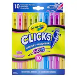 Staples Crayola Clicks Retractable Markers - Neon offer