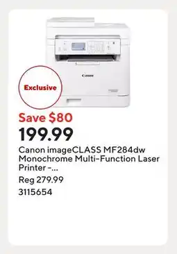 Staples Canon imageCLASS MF284dw Monochrome Multi-Function Laser Printer - White offer