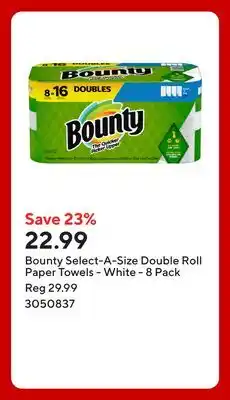Staples Bounty Select-A-Size Double Roll Paper Towels - White offer