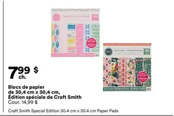 Michaels Blocs de papier de 30,4 cm x 30,4 cm, Édition spéciale de Craft Smith offer