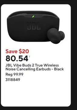 Staples JBL Vibe Buds 2 True Wireless Noise Cancelling Earbuds - Black offer