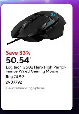 Staples Logitech G502 Hero High Performance Wired Gaming Mouse offer