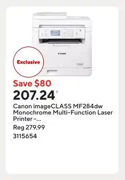 Staples Canon imageCLASS MF284dw Monochrome Multi-Function Laser Printer - White offer