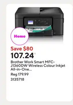 Staples Brother Work Smart MFC-J1360DW Wireless Colour Inkjet All-in-One Printer offer