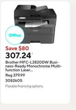 Staples Brother MFC-L2820DW Business-Ready Monochrome Multifunction Laser Printer offer