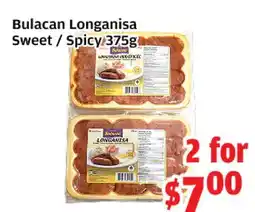 Top Food Supermarket Bulacan Longanisa Sweet / Spicy offer