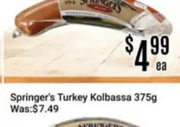Nations Fresh Foods Springer's Turkey Kolbassa offer
