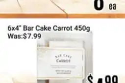 Nations Fresh Foods 6x4 Bar Cake Carrot offer