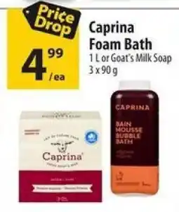 Co-op Caprina Foam Bath or Goat's Milk Soap offer