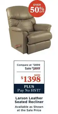 La Z Boy Larson Leather Seated Recliner offer