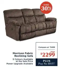 La Z Boy Morrison Fabric Reclining Sofa offer