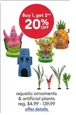 Petsmart aquatic ornaments & artificial plants offer