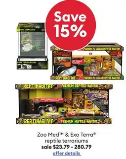 Petsmart Zoo Med & Exo Terra reptile terrariums offer