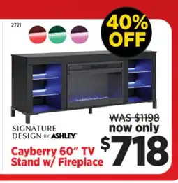 Surplus Furniture Cayberry Black 60 TV Stand w/ Fireplace offer