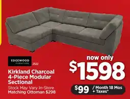 Surplus Furniture Kirkland Charcoal 4Pc Modular Sectional offer