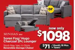 Surplus Furniture Soren Fog 2Pc Storage Sleeper offer