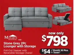 Surplus Furniture Stone Grey 2Pc Storage Sleeper offer