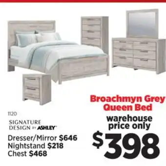 Surplus Furniture Broachman Grey Queen Bed offer