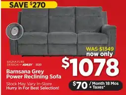 Surplus Furniture Barsana Grey Power Reclining Sofa offer